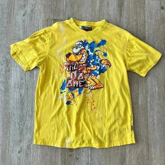 Mens Black Pike Yellow Print Tshirt - XL - Picture 1 of 4